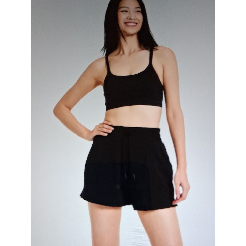 All In Motion Mid Rise 4" Black Woven Womens Small Shorts New